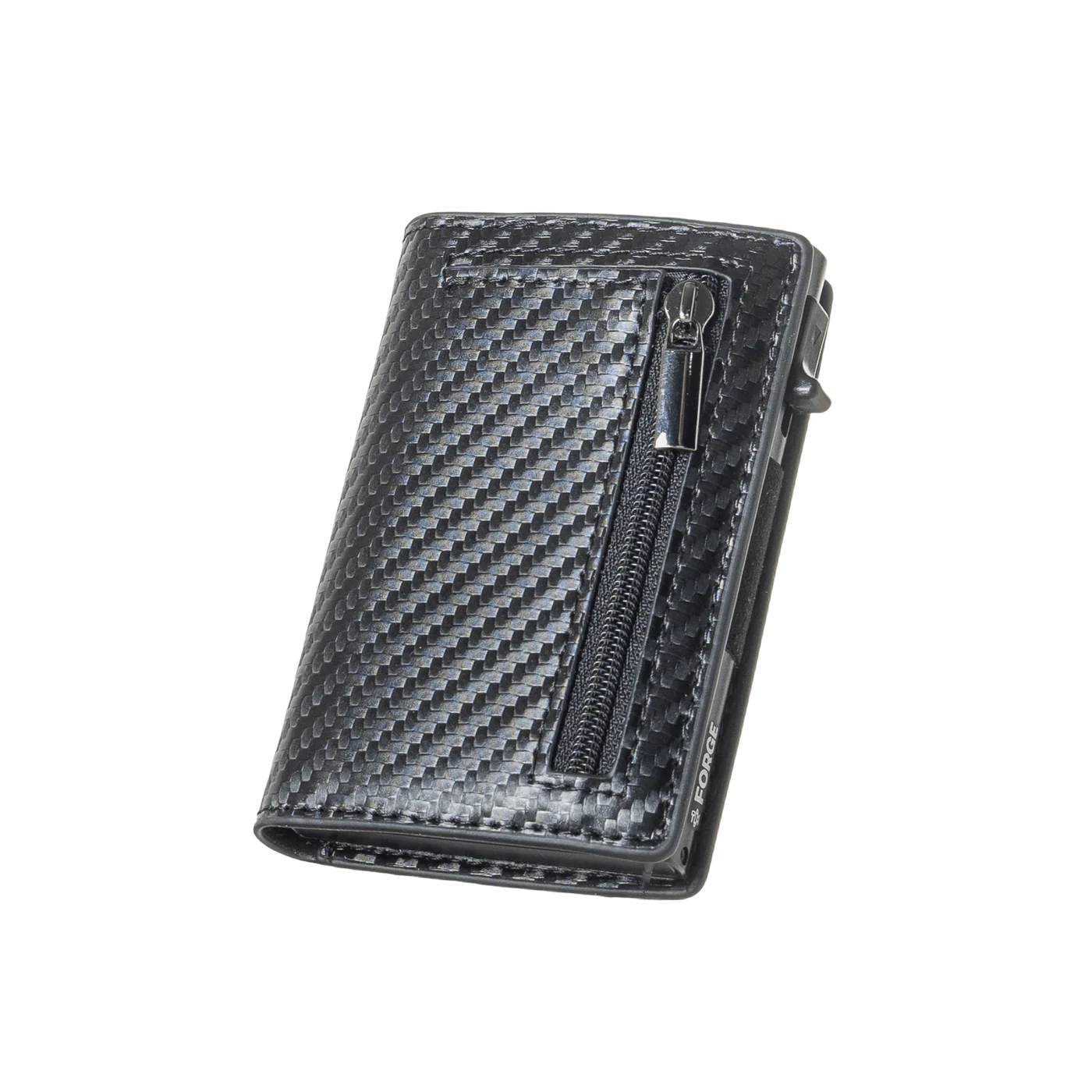 Person holding a wallet and a credit card in a car.