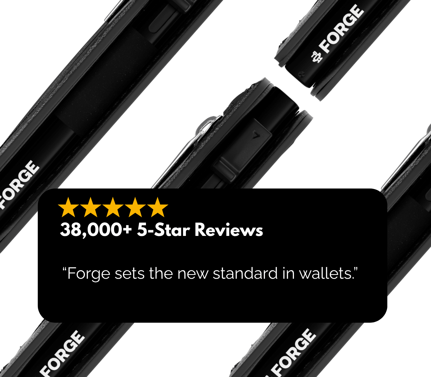 Men’s slim leather wallet highlighted with 38,000+ five-star reviews and trusted customer satisfaction.