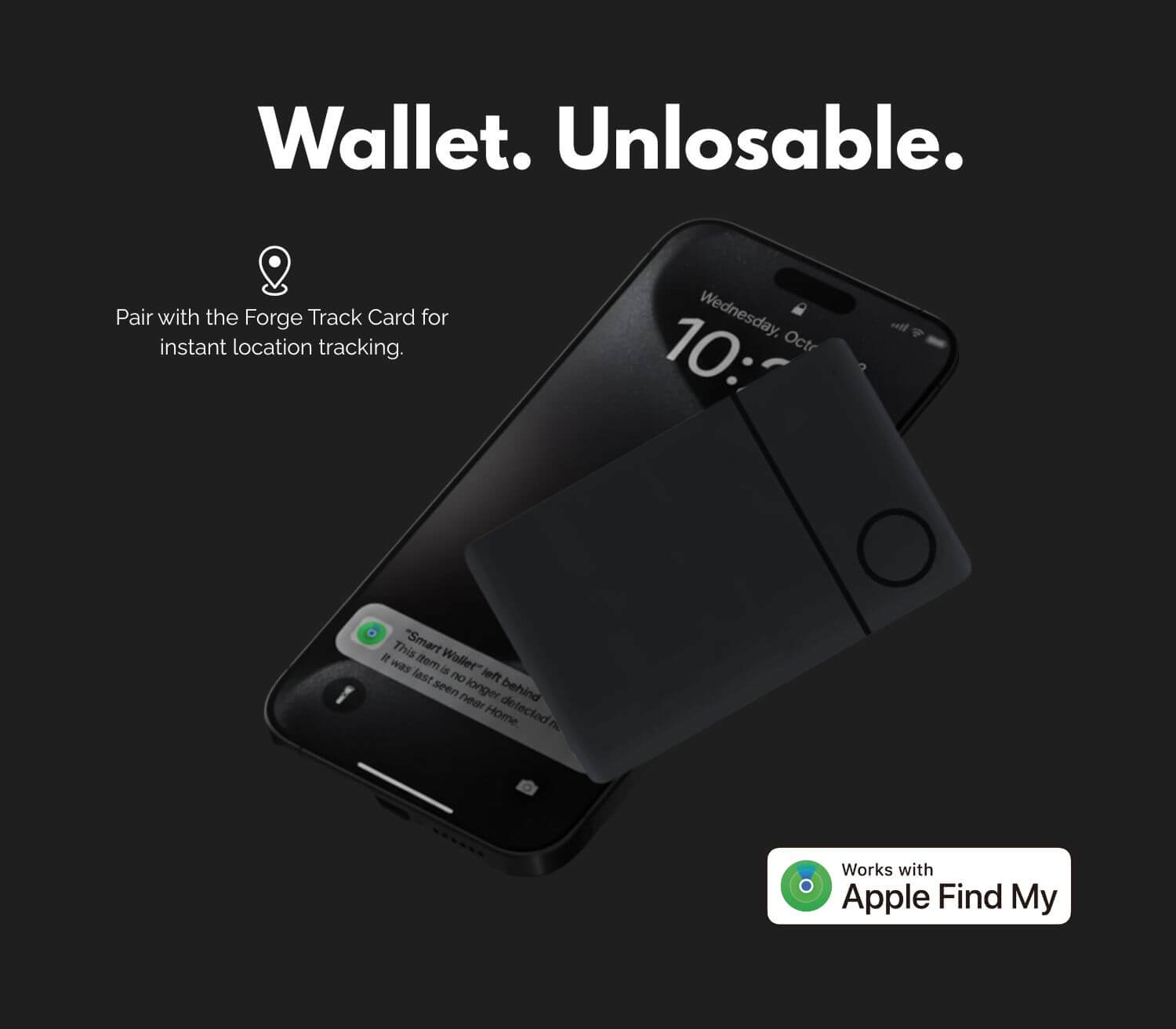 Wallet tracker card compatible with Apple Find My for men’s wallets, providing instant location tracking.