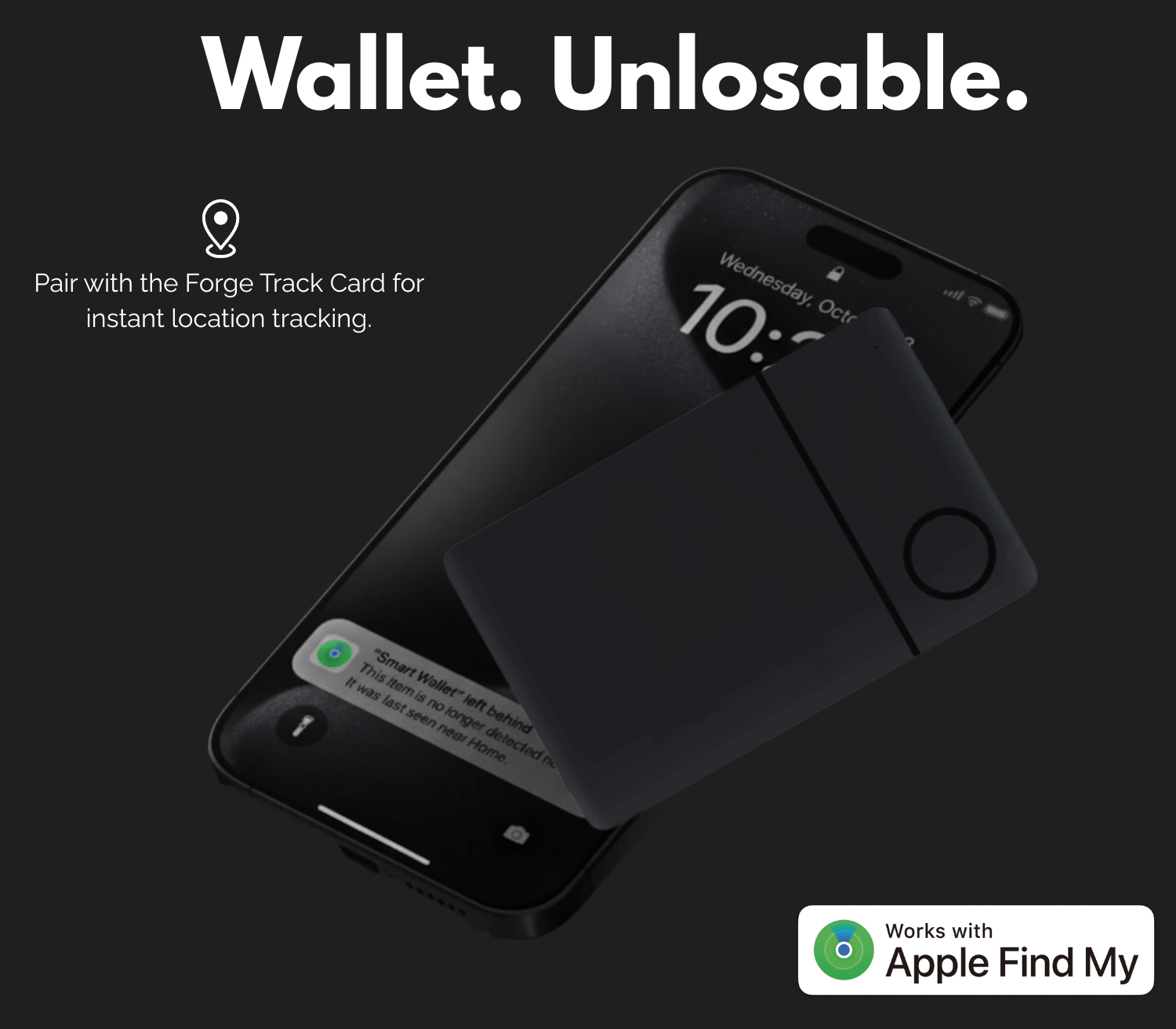 Wallet tracker card compatible with Apple Find My for men’s wallets, providing instant location tracking.